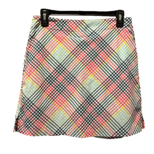 Lady Hagen Pink, Blue and Yellow Plaid Tennis Skort Size 4